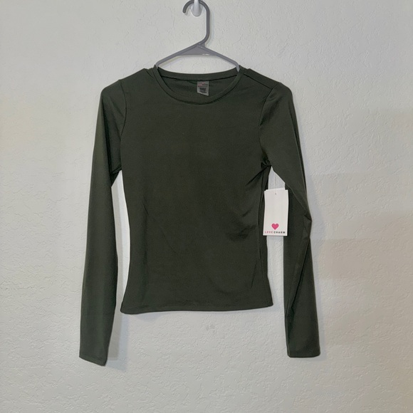 Love Charm Tops - NWT LOVE CHARM Forest Green Long Sleeve Tee